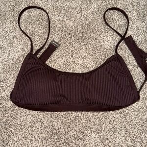 Damsel Brown Ribbed Bikini Top